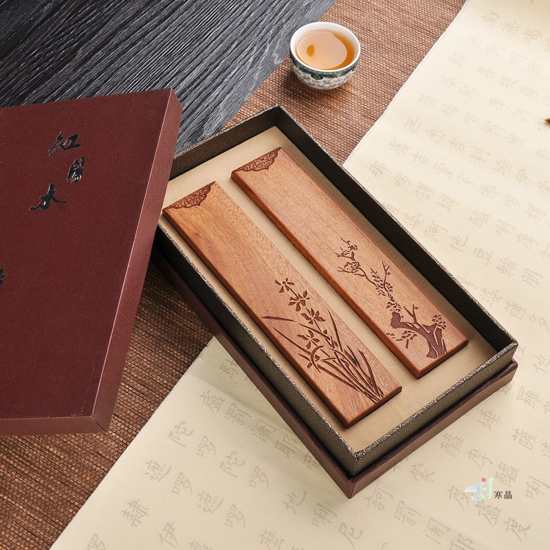 銅製 百富鎮尺 百福鎮尺 文房四宝 書法 画圧尺一対 装飾品 工芸品 美術品 镇尺镇纸压尺压纸铜镇尺天地款压尺文房四宝书房用品-镇纸/压尺
